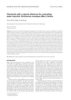 Chemicals with a natural reference for controlling water hyacinth