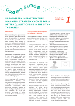 URBAN GREEN INFRASTRUCTURE PLANNING: STRATEGIC