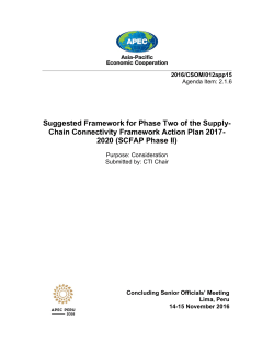 Suggested Framework for Phase Two of the Supply
