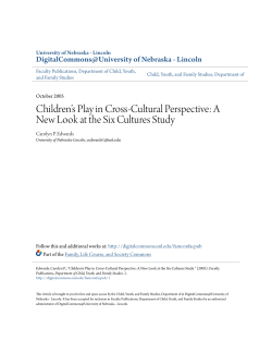 Children&acirc;&bull;Žs Play in Cross-Cultural Perspective: A New Look at the