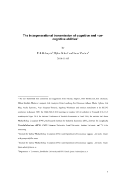 The intergenerational transmission of cognitive and non