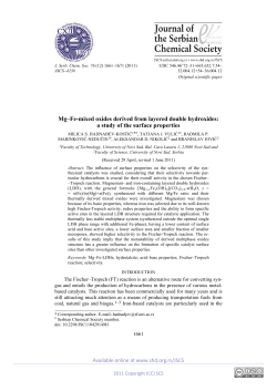 Mg&ndash;Fe-mixed oxides derived from layered double hydroxides: a
