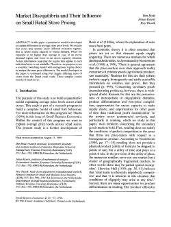 Market disequilibria and their influence on small retail store pricing