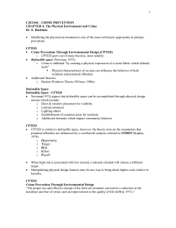 CJE3444 – CRIME PREVENTION CHAPTER 4: The Physical