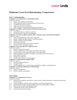 Oklahoma CareerTech Biotechnology Competencies.doc