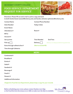 Student Organization Food Service Request Form