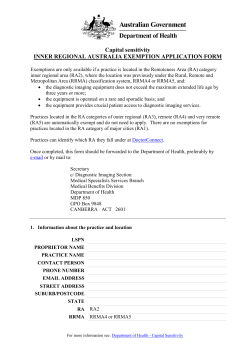 Inner Regional Australia Exemption Application Form