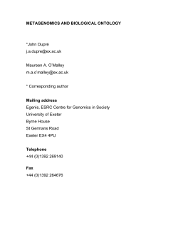 metagenomics and biological ontology
