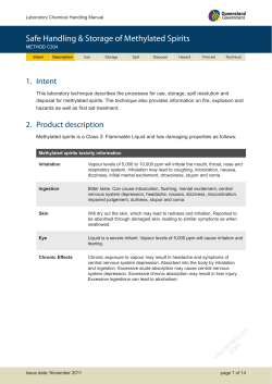 Methylated Spirits - Department of Transport and Main Roads
