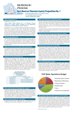 Fact Sheet on Thurston County Proposition No. 1