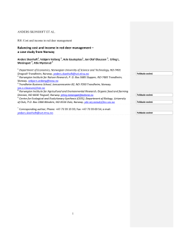 Balancing cost and income in red deer management &ndash; a case study