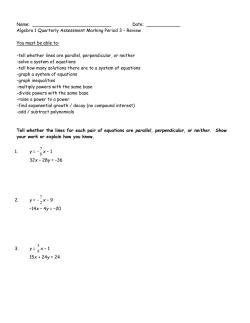 Algebra 1 MP 3 study guide