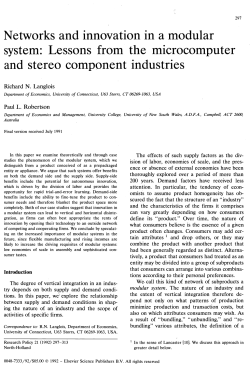 Networks and innovation in a modular system: Lessons from the