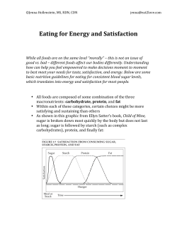 Eating for Energy and Satisfaction
