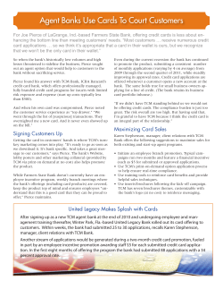 Farmers State Bank: Agent Banks Use Cards To Court Customers