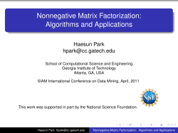 Nonnegative Matrix Factorization: Algorithms and