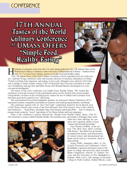Tastes of the World Culinary Conference &ldquo;Simple Food, Healthy