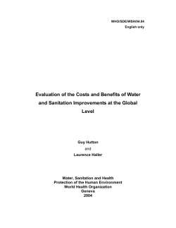 Evaluation of the Costs and Benefits of Water and Sanitation