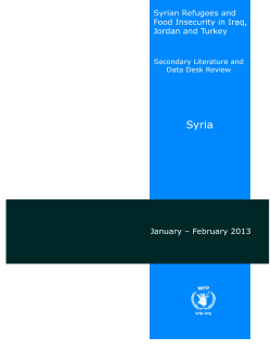Syrian refugees and food insecurity in Iraq, Jordan and Turkey