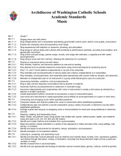 Archdiocese of Washington Catholic Schools Academic Standards