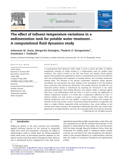 The effect of influent temperature variations in a sedimentation tank