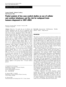 Pooled analysis of two case&ndash;control studies on use of cellular and