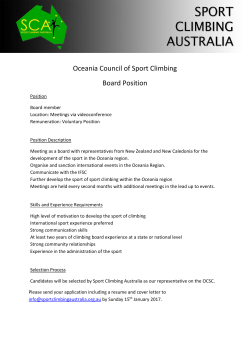 Oceania Council of Sport Climbing Board Position