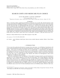 Search costs and Medicare plan choice