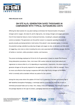 On-Site N2/O2 Generation Saves Thousands in Comparison with