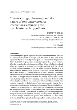 Climate change, phenology and the nature of consumer&ndash;resource