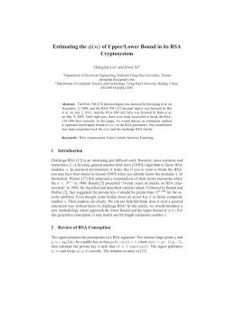 of Upper/Lower Bound in its RSA Cryptosystem