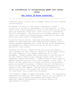 Sample Gamified Lesson Plan