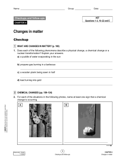 Les transformations de la matière