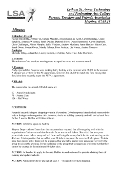 Date of next meeting - LSA Technology and Performing Arts College