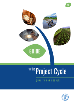 Guide to the Project Cycle - Food and Agriculture Organization of the