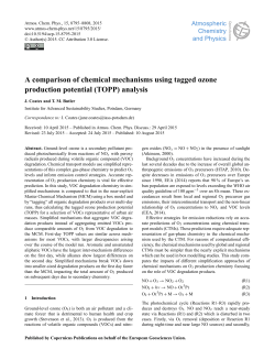 A comparison of chemical mechanisms using tagged ozone
