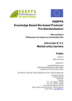 D5.3 &ldquo;Market entry barriers&rdquo;