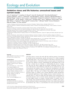 Oxidative stress and life histories