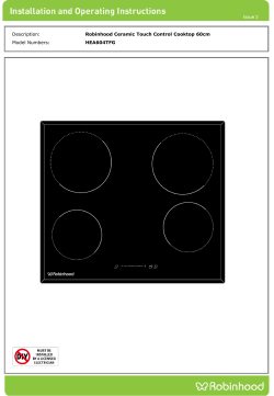 Robinhood Ceramic Touch Control Cooktop 60cm Model Numbers