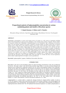 Proportional analysis of leghaemoglobin concentration in