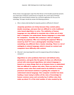Jeopardy &ndash; IBM Challenge Extra Credit Paper Guidelines Write at