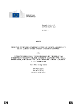 GUIDANCE TO MEMBER STATES ON NATIONAL ENERGY AND