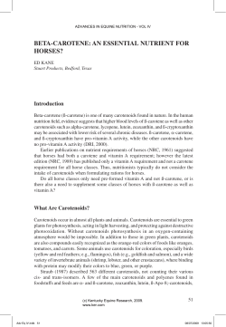 Beta-Carotene: An Essential Nutrient for Horses?