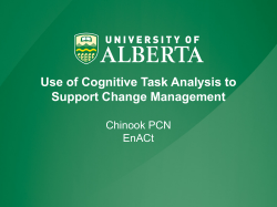 Use of Cognitive Task Analysis to Support Change Management