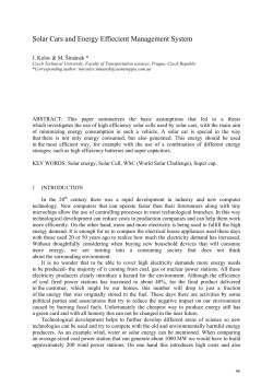 Solar Cars and Energy Effiecient Management System