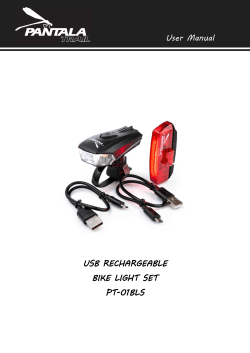 User Manual USB RECHARGEABLE BIKE LIGHT SET PT