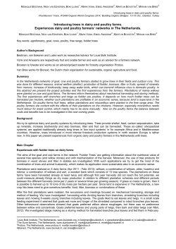 Introducing trees in dairy and poultry farms. Experiences dairy and