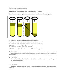 Microbiology laboratory homework 6 Please use the following
