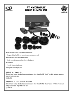 pt hydraulic hole punch kit