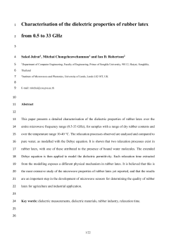 Figure 4. The relaxation time of rubber latex samples obtained from